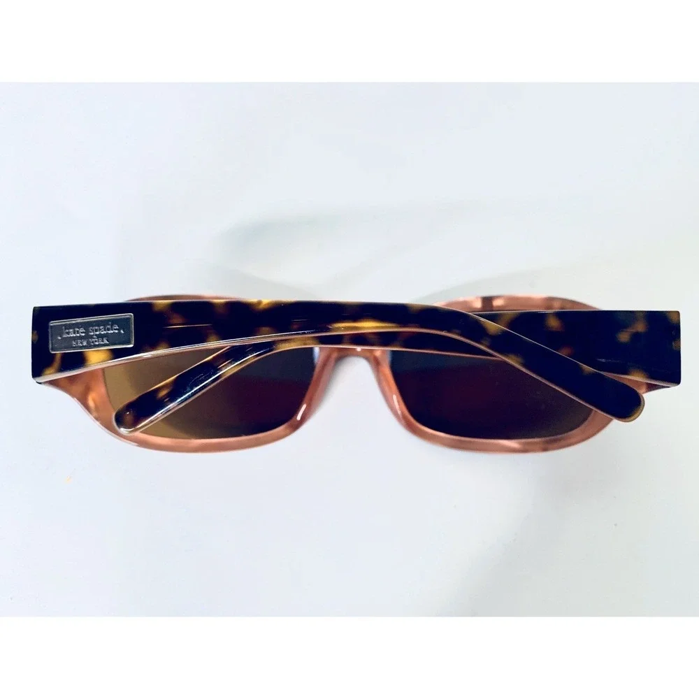 Kate Spade NY Clear Brown Frame w Leopard Temples Sunglasses Italy 54 17 120